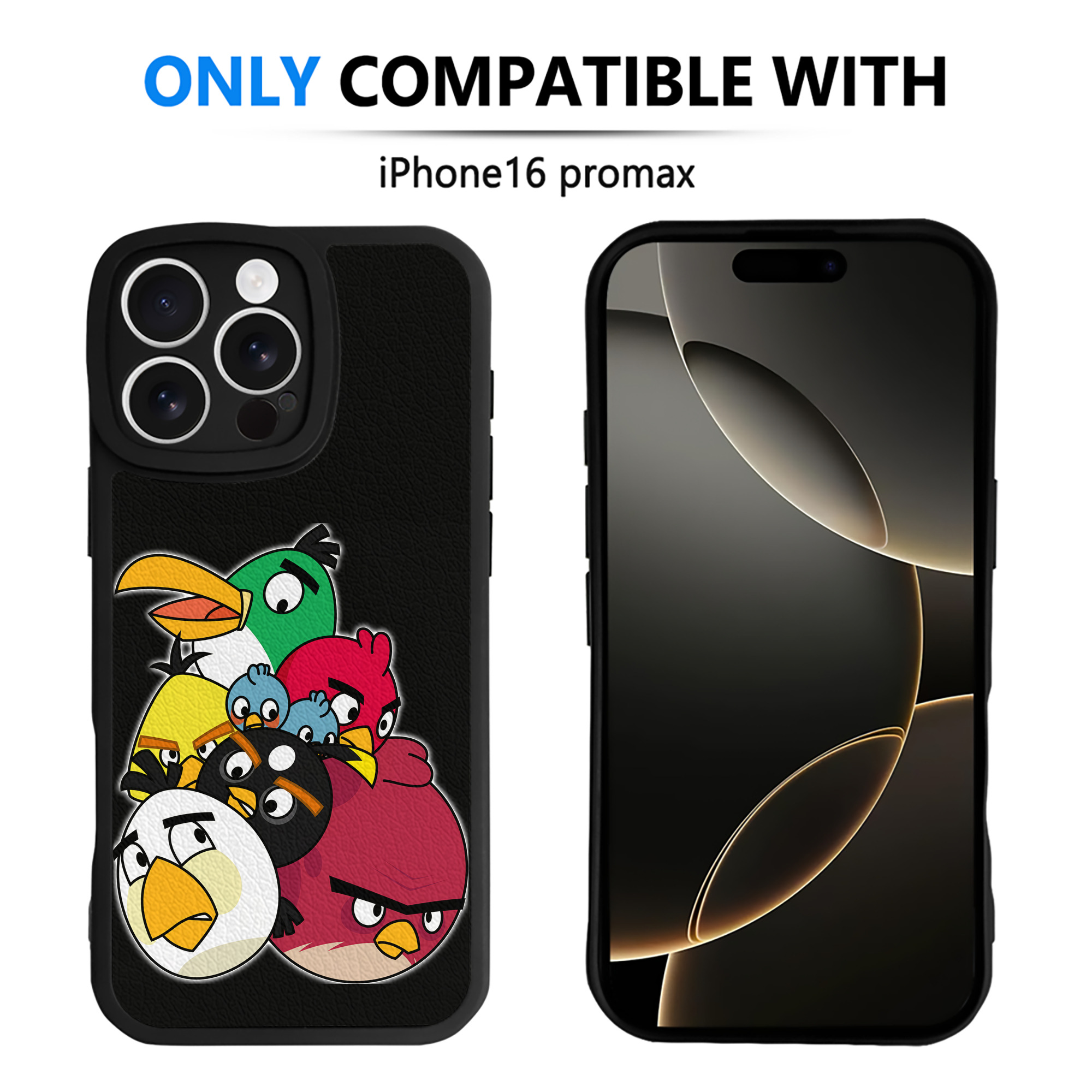 （画像用） Angry Birds アングリーバード 【iPhone 16シリーズ対応】シリコンスマホケース（レザー調） 材質：シリコン